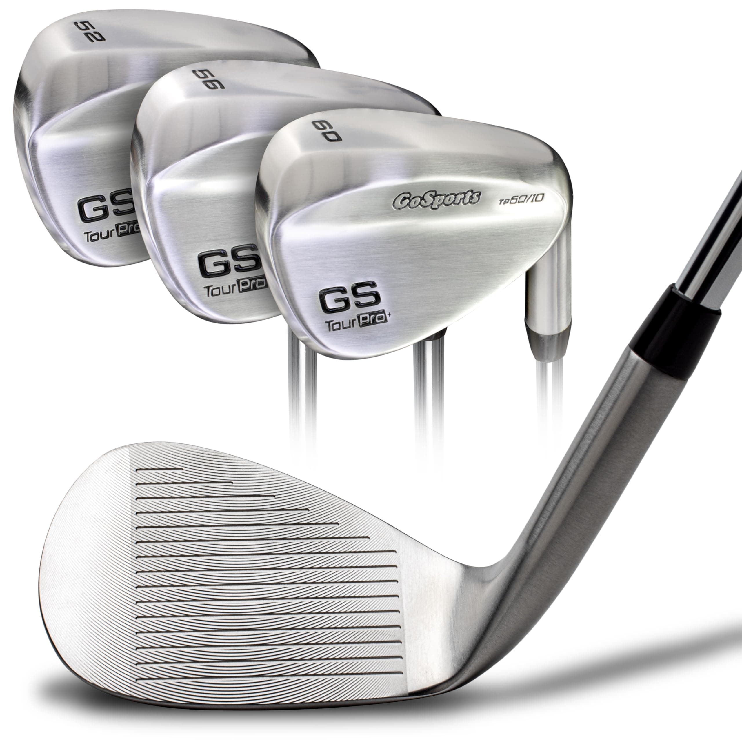 Illegal Max Spin Golf Wedge Set - Men's Right Handed Sand, Lob, Gap Wedge, Brushed Stainless