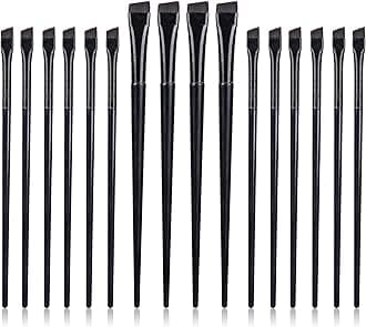 16 Pcs Eyeliner Brush Eyebrow Tint Brushes Brow Brushes Set Flat Tapered Eyebrow Concealer Ultra Thin Christmas Makeup Brush Fine Angled Slanted Eye Shadow Applicator Sticks Brushes