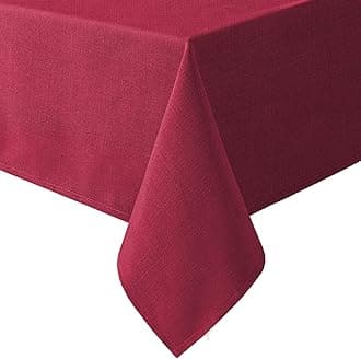 Linen Textured Table Cloths Rectangle 54 x 108 Inch Premium Solid Tablecloth Spill-Proof Waterproof Table Cover for Dining Buffet Feature Extra Soft And Thick Fabric Wrinkle Free, Cardinal Red