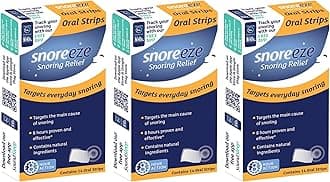 Snoreeze Anti-Snoring Oral Strips - Effective Snoring Aids for Men & Women - Fast Acting Snore Stopper to Use with Mobile App - Triple Pack - 42 Strips