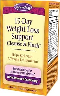 Nature's Secret 15-Day Weight Loss Support & Natural Energy Boost - Cleanse & Flush Stimulates Digestion, Enhances Toxin Elimination & Reduced Bloating with Healing Herbs & Probiotics - 60 Tablets