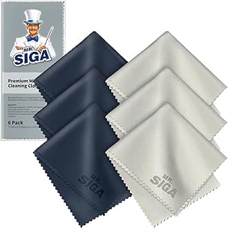 MR.SIGA Premium Microfiber Cleaning Cloths for Lens, Eyeglasses, Screens, Tablets, Glasses, 6 Pack, 6 x 7 inches (15 x 18 cm)