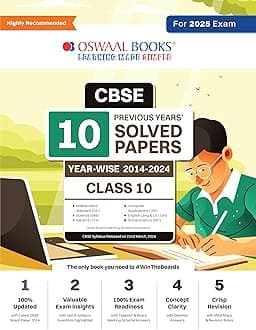 Oswaal CBSE 10 Years' Solved Papers Class 10 English Language and Literature | Sanskrit | Social Science | Science |Mathematics Standard For 2025 Board Exams Paperback – 7 April 2024