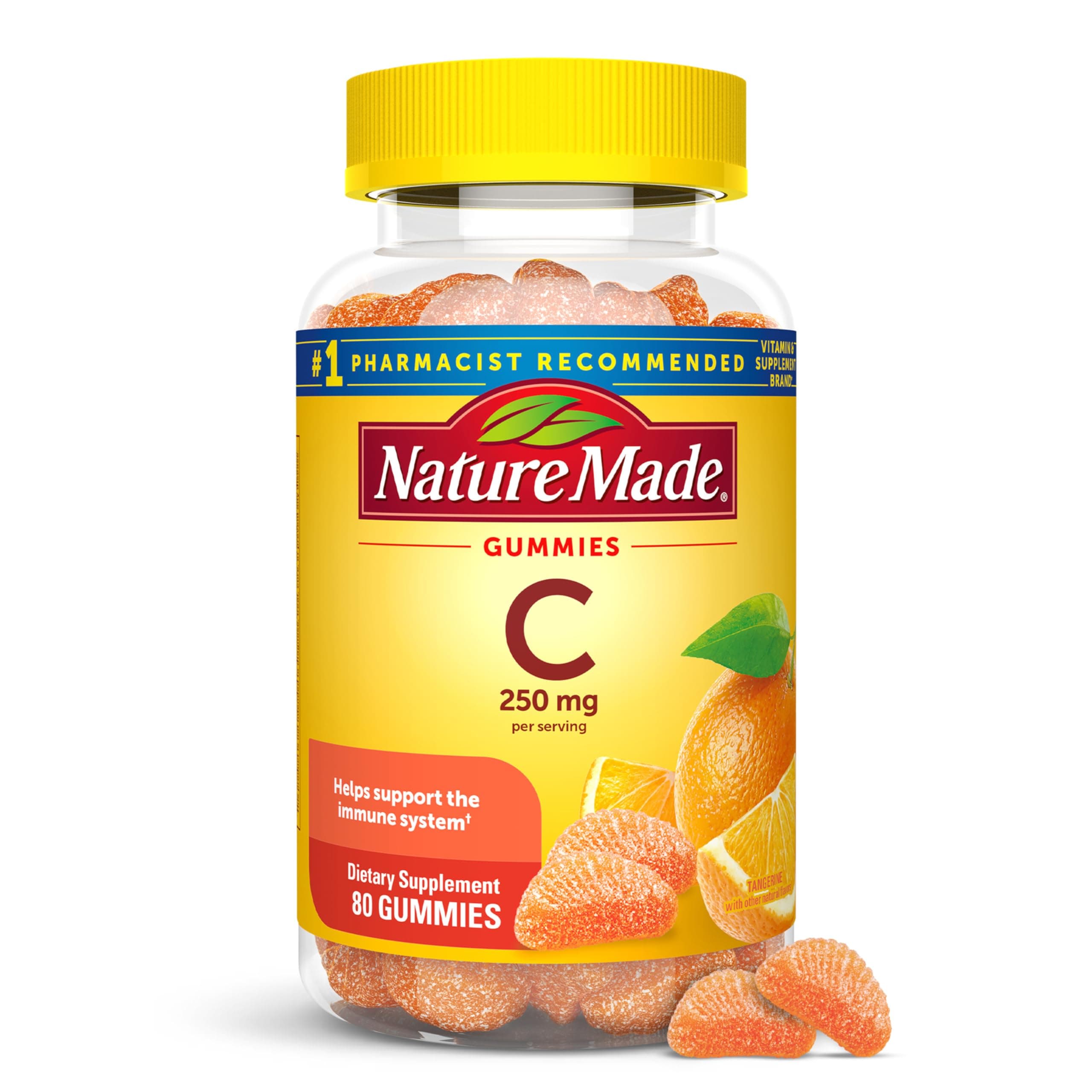 Nature Made Vitamin C 250 mg Per Serving, Dietary Supplement for Immune Support, Vitamin C Gummies for Adults, 80 Gummies, 40 Day Supply