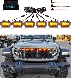 Jeep Wrangler JL JLU Grill Lights LED Front Grille Lights 6 Pcs (Yellow)