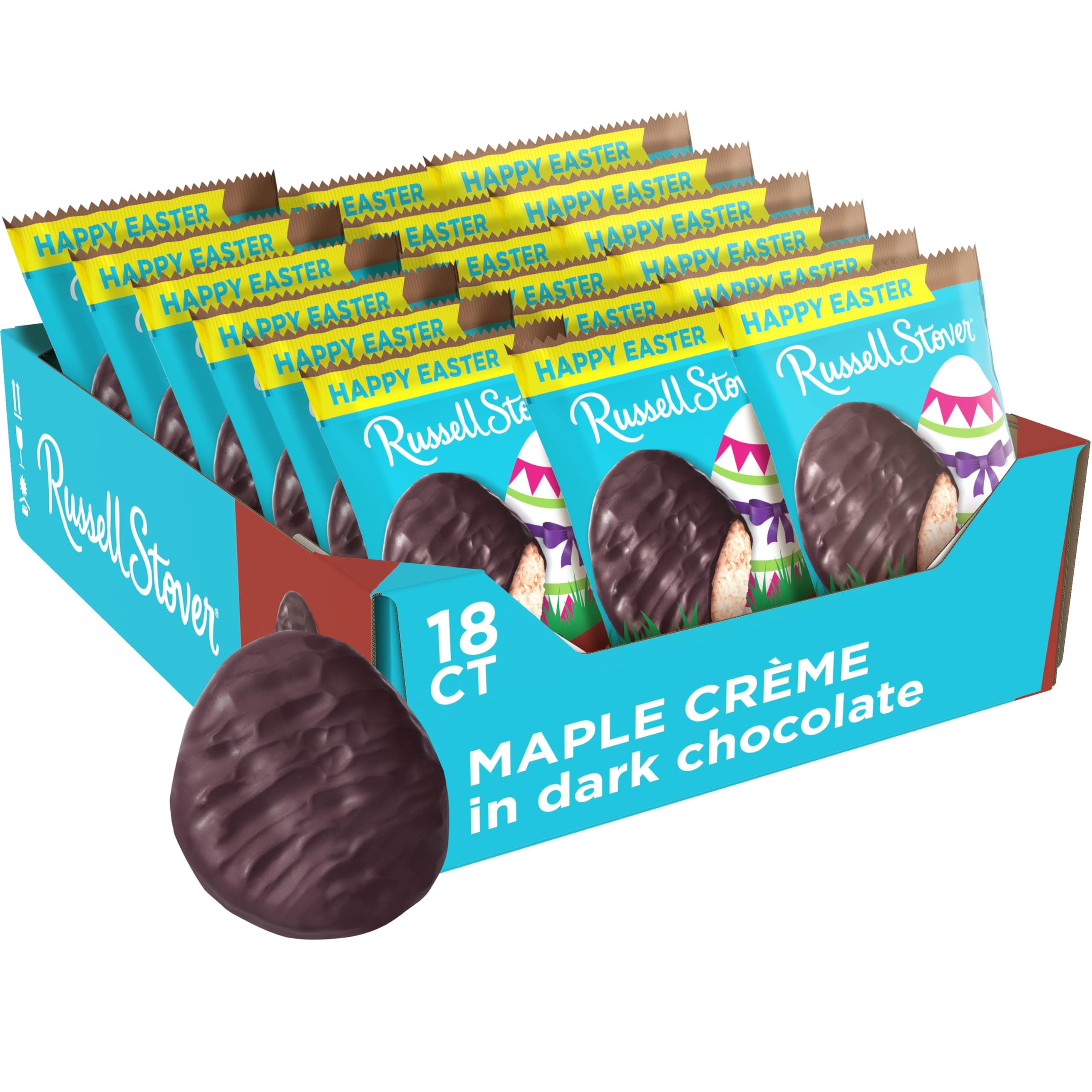 Easter Maple Creme Dark Chocolate Easter Egg, 1.3 oz each (Pack of 18)