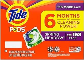Pods Liquid Laundry Detergent Pacs, Spring Meadow, 42 Count (Pack of 4)