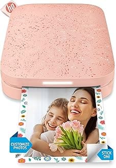 HP Sprocket Portable 2x3" Instant Photo Printer (Blush) Print Pictures on Zink Sticky-Backed Paper from your iOS & Android Device.