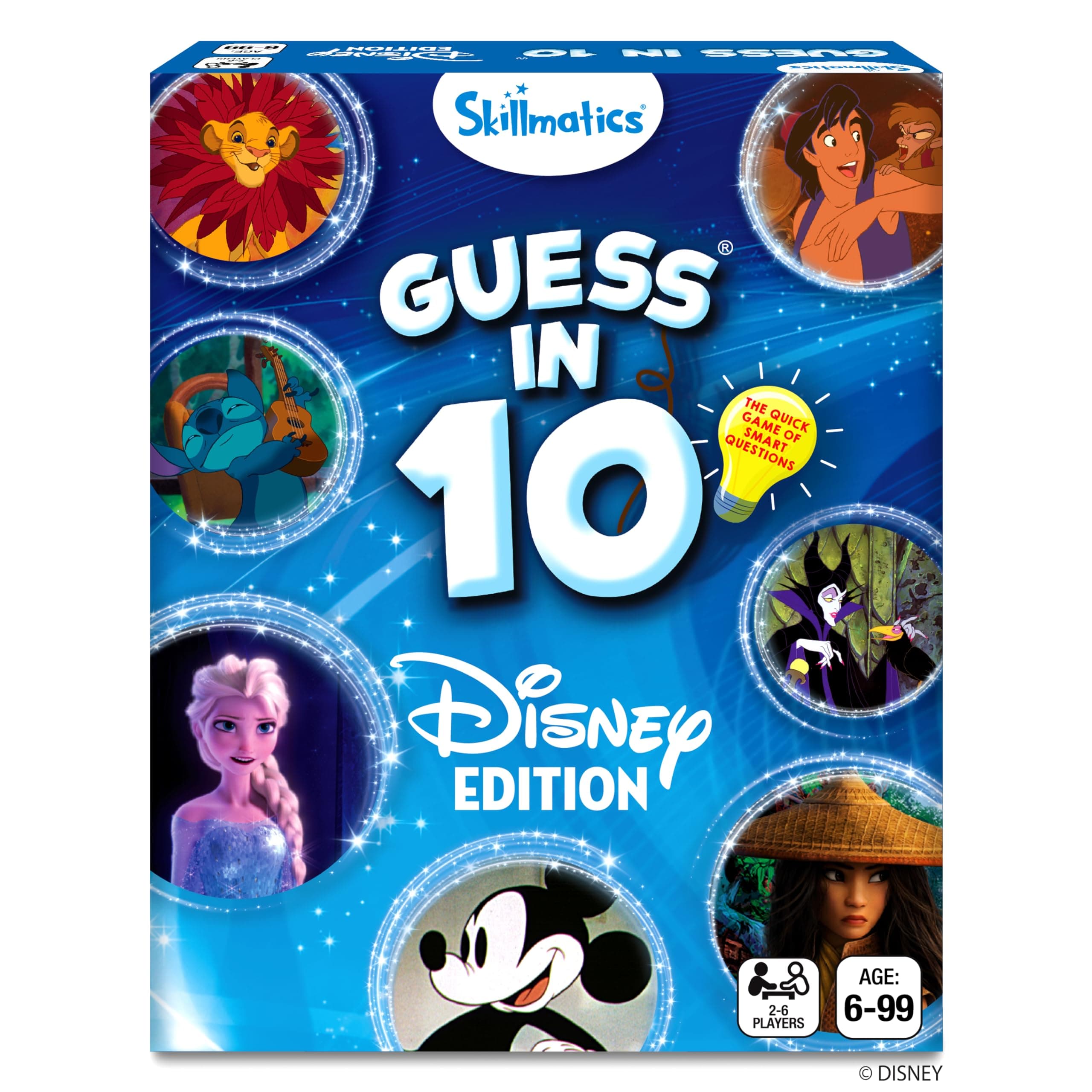 Skillmatics Guess in 10 Disney, Easter Basket Stuffers, Card Game for Girls, Boys, Kids, Teens, Adults Who Love Cinderella, Mickey Mouse, Moana, Travel Toy, Gifts for Ages 6, 7, 8, 9 and Up