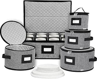 homyfort China Storage Containers, Hard Shell for Plates, Moving Boxes for Dishes, Cups, Mugs, Tableware Moving Supplies for Kitchen Organization- 5-Piece Set (5-piece set)
