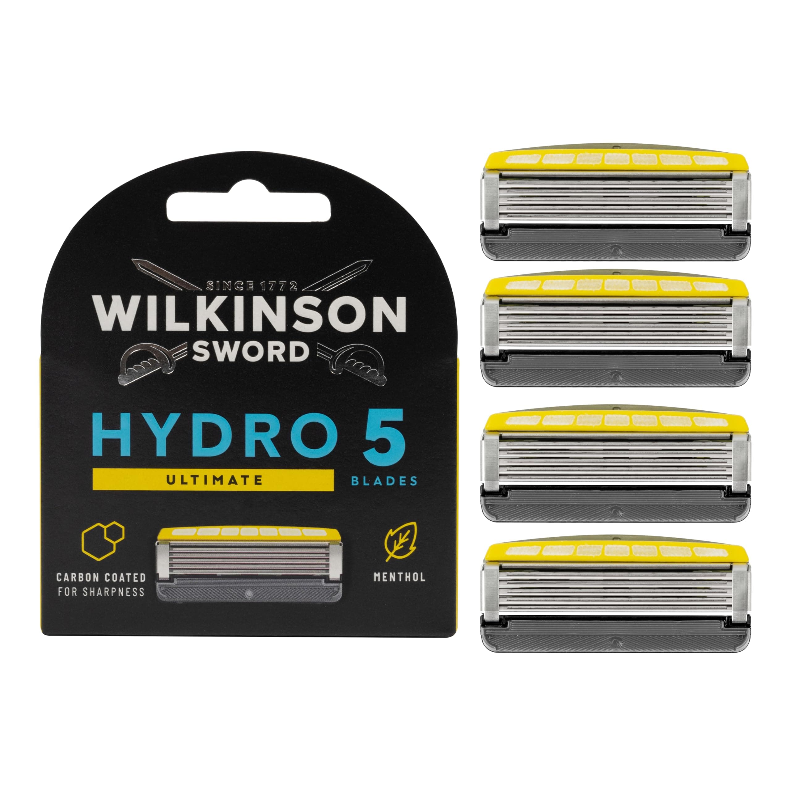 Hydro 5 Skin Protection Advanced - 4 5-Blade Razor Blades Refills with Menthol Enriched Lubricant Band