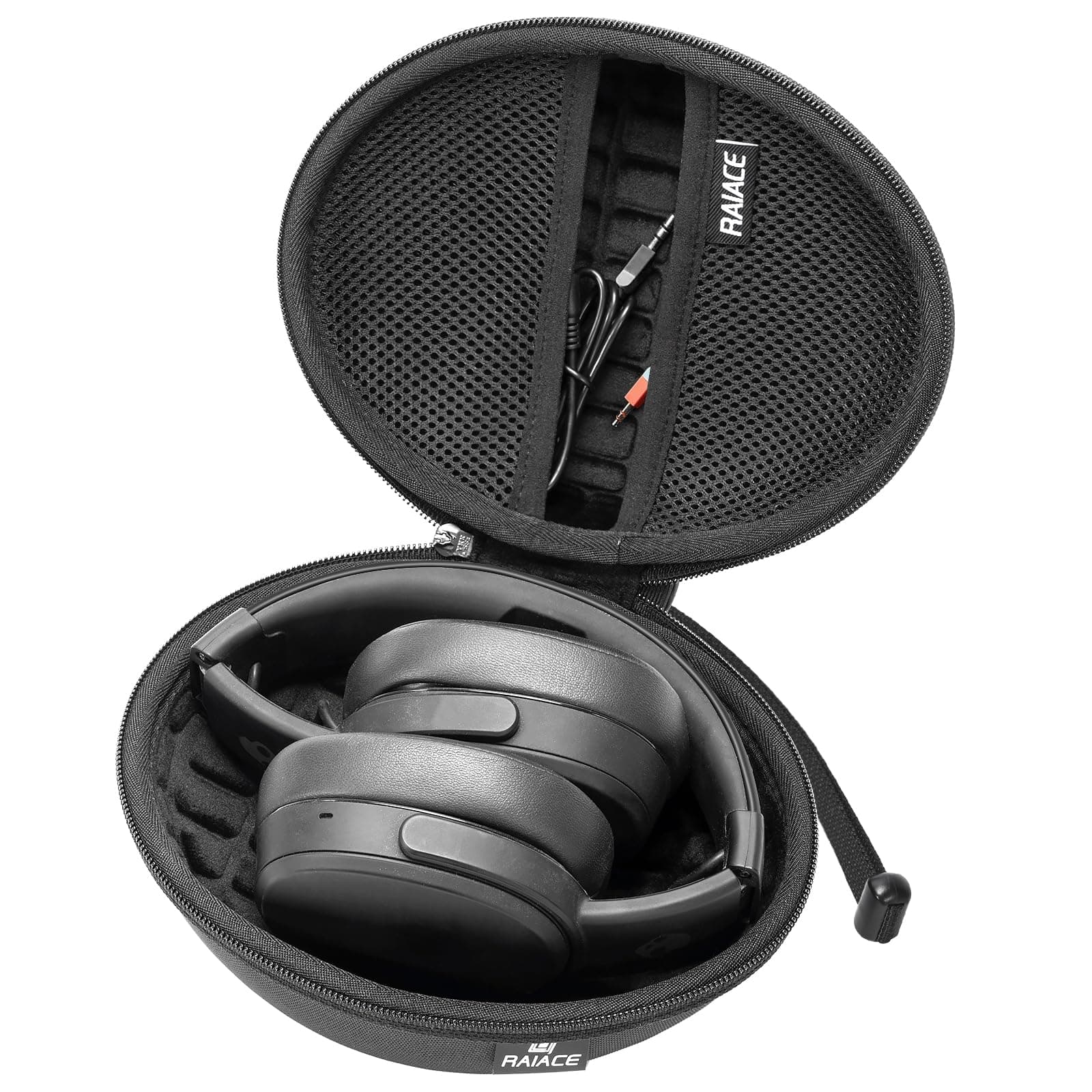 Hard Travel Carrying Case Compatible with Skullcandy Crusher Over-Ear Headphones. (Case Only, Not Include The Device)-Black(Black Lining)