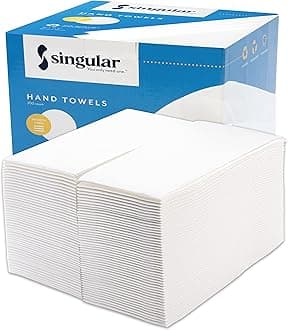 AMERICAN HOMESTEAD Disposable Hand Towels for Bathroom - White Linen-Like Guest Napkins - Ideal Paper Dinner Napkins or Bathroom Towels for Guests - 100 Count - Quilted - Basic Size 15.5" x 8"