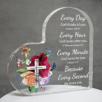 Christian Gifts for Women Birthday, Inspirational Gifts for Women Friends, Acrylic Bible Verse Decor, Valentines Religious Gifts for Mom, Sister, Scripture Dorm Room Decoration