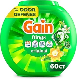 flings! Laundry Detergent Soap Pacs HE Compatible 60 ct Long Lasting Scent Original Scent