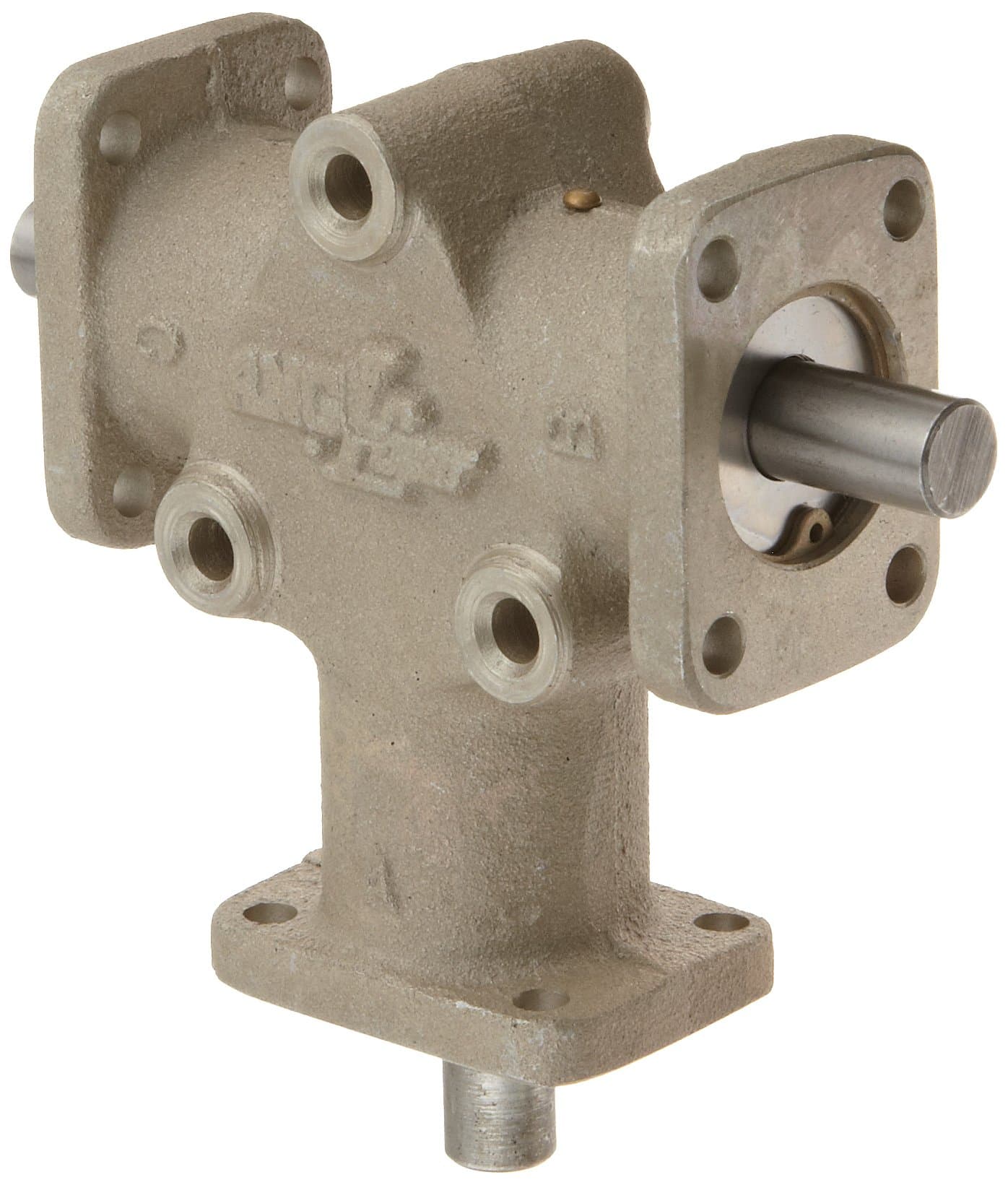 R3103-2 Anglgear Right Angle Bevel Gear Drive, Universal Mounting, Two Output Shafts, 3 Flanges, Inch, 3/8"Shaft Diameter, 2:1 Ratio, 11Hp at 1750rpm