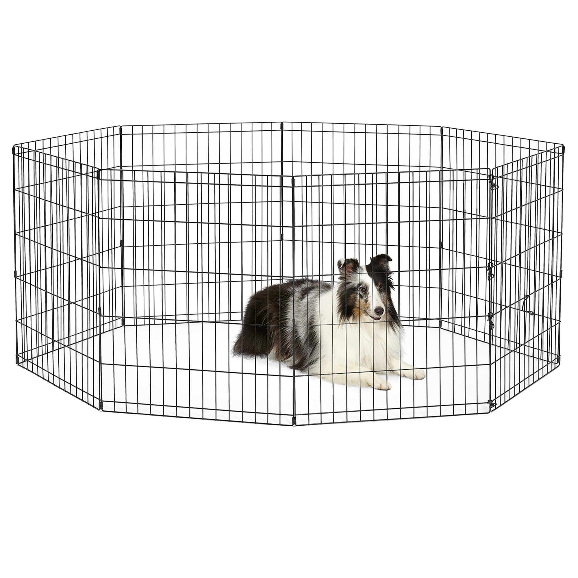 New World by MidWest Homes for Pets 30-Inch Exercise Pen, for Indoor and Outdoor use, 16 Sq Feet of Play, Folding Dog Pen, No Door Design for Maximum Security, Easy to Set Up, Foldable Pet Playpen