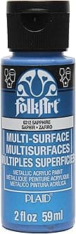 Plaid FolkArt Multi-Surface Paint | Colours Listed 59ml (2oz) Metallic Blue Sapphire