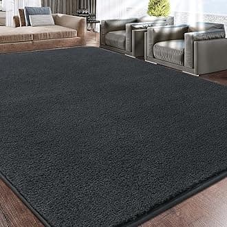 – Large Area Rug, 200x300 cm, Grey, Modern, Fluffy, High Pile, Machine Made, Living Room, Bedroom, Children's Nursery