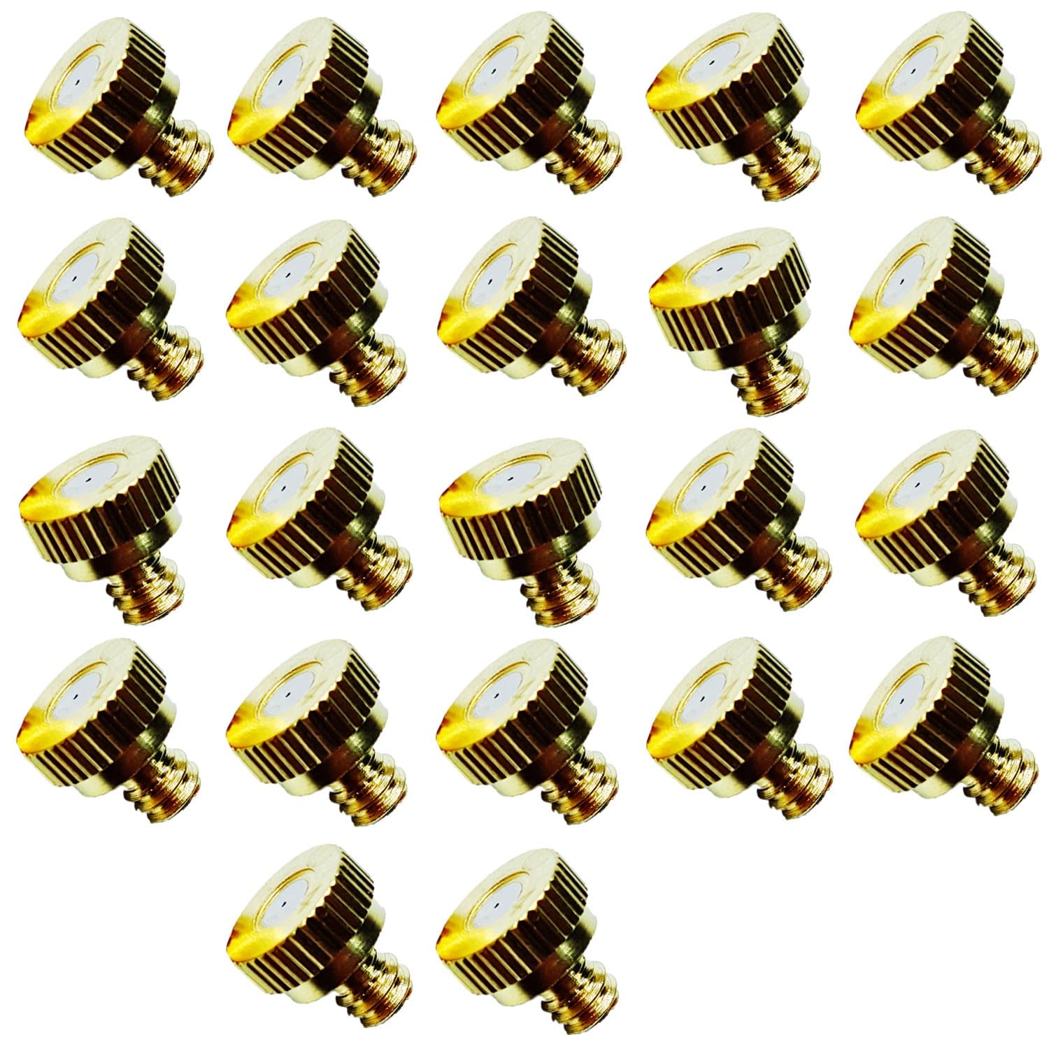 Brass Misting Nozzles for Outdoor Cooling System 22 pcs,0.016” Orifice (0.4 mm) 10/24 UNC (Brass)