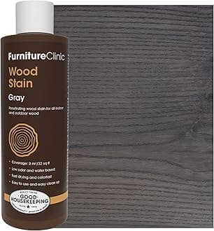 Furniture Clinic Wood Stain (Grey) - Fast Drying, Highly Concentrated and Easy to Apply - Stain for All Wood Inside or Outside - 250ml