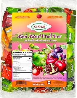 Mini Fruit Bars, Individually Wrapped, Mixed Flavors Lavashak Bites, Sweet & Sour All Natural, 2 lbs