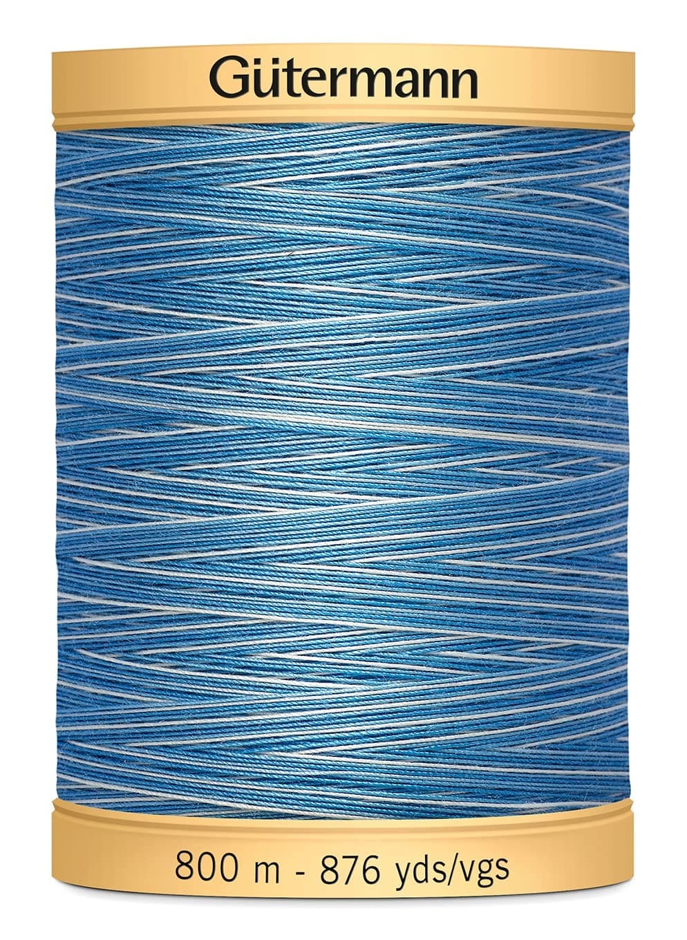 Gutermann 876 yd Natural Cotton Thread Variegated, Blue Awakening