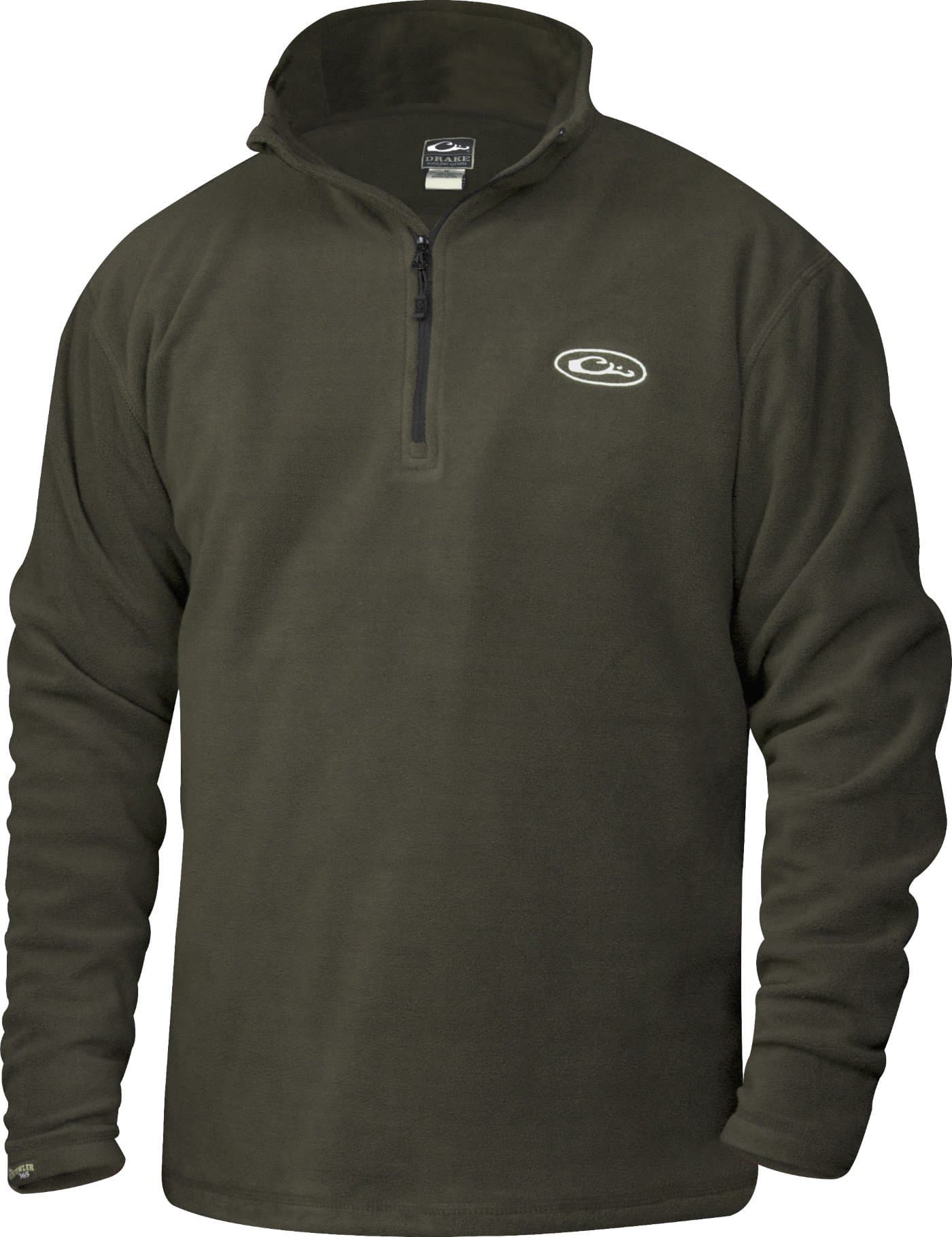 Drake Waterfowl Mens Fleece Quarter Zip Pullover (Moss) (Men's Medium)