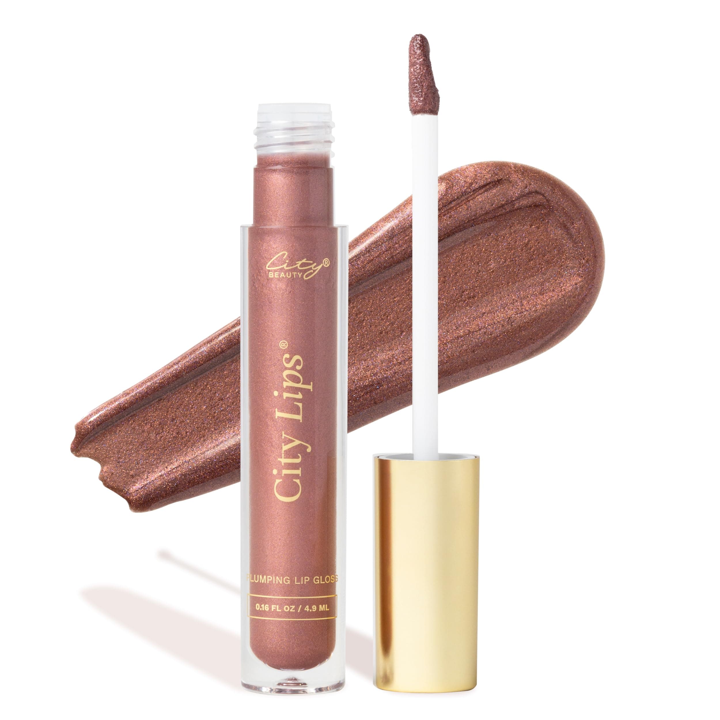 City Lips Plumping Lip Gloss - High-Shine Gloss for Fuller, Younger-Looking Lips | Hydrating & Smoothing Lip Treatment Hyaluronic Acid