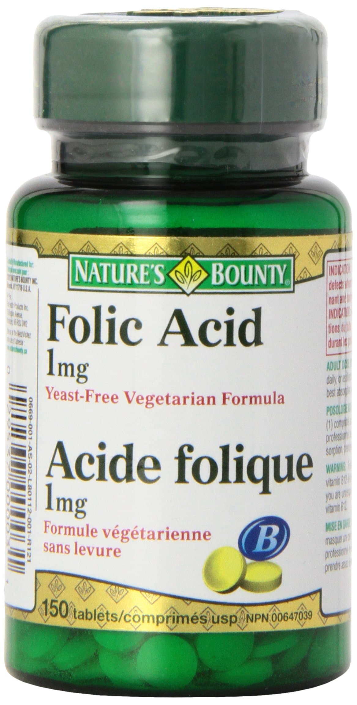 Folic Acid 1 mg 150 Tablets (Packaging May Vary)