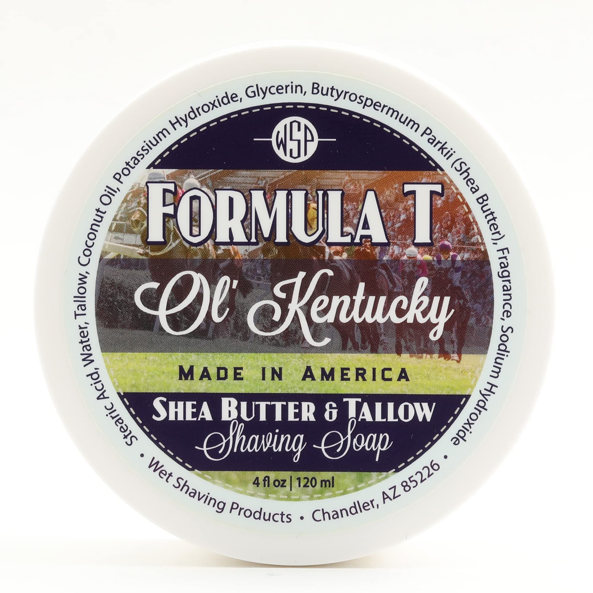 Shaving Soap WSP Formula T (Ol' Kentucky) 4 Oz Made with Shea Butter & Tallow