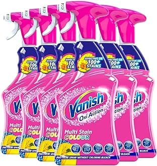 Oxi Action - Multi Stain Spray for Couloured Garments and Fabrics | 500ml Each | Pack of 6 | 6 x 500ml | Pre-Treat Spray Without Chlorine Bleach