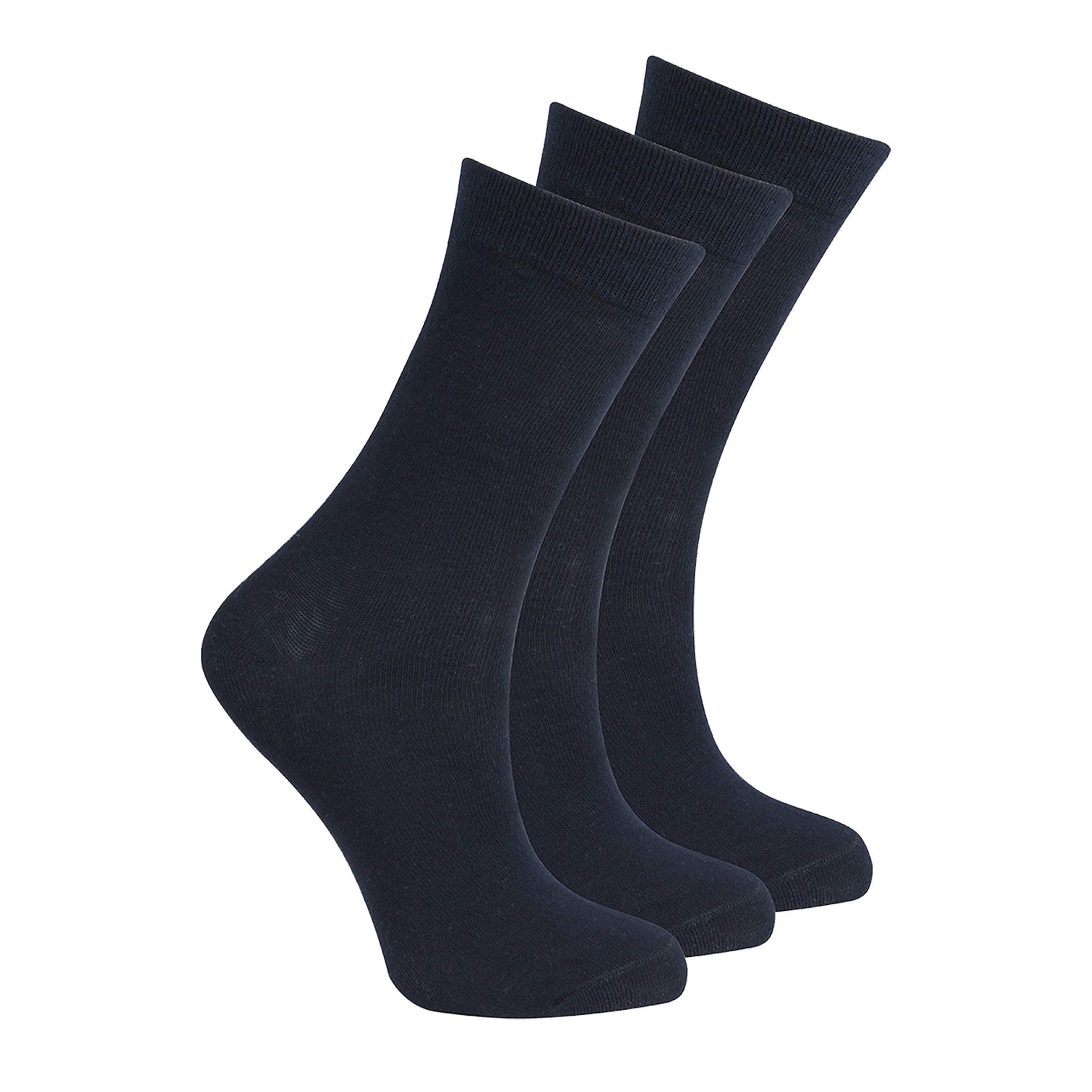 BAY6 6 Pairs Kids Back To School Plain Uniform Socks - Navy Size 12.5-3.5