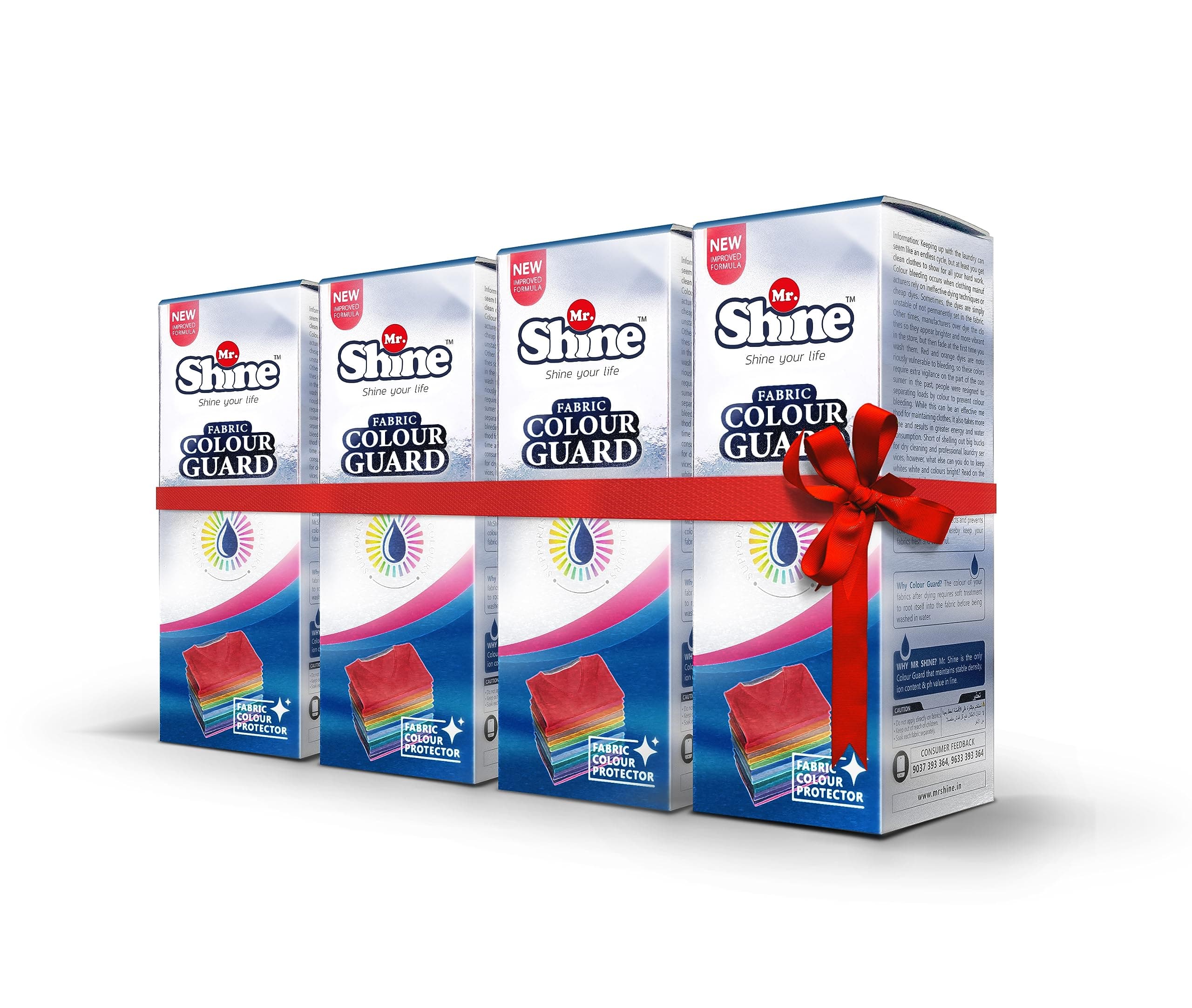 Mr.Shine Colour Guard 100 ml | Fabric Colour Fixer Anti-Fade Formula For All Types of Fabric, Prevent Fading & Cross Staining (Pack of 4)