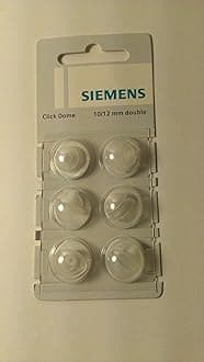 SIEMENS Click Dome 10/12 Mm Double For Ric Hearing Aids - 6 Domes Each