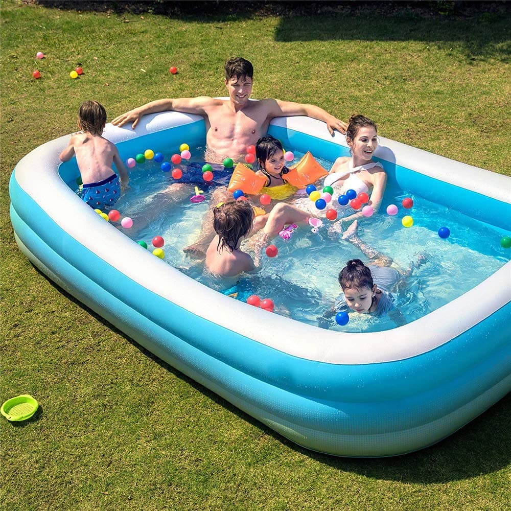 Inflatable Swimming Pool, Rectangular Family Swimming Pool, Rugged PVC Portable Outdoor Indoor - Suitable for Children Adult 315 * 187 * 65CM