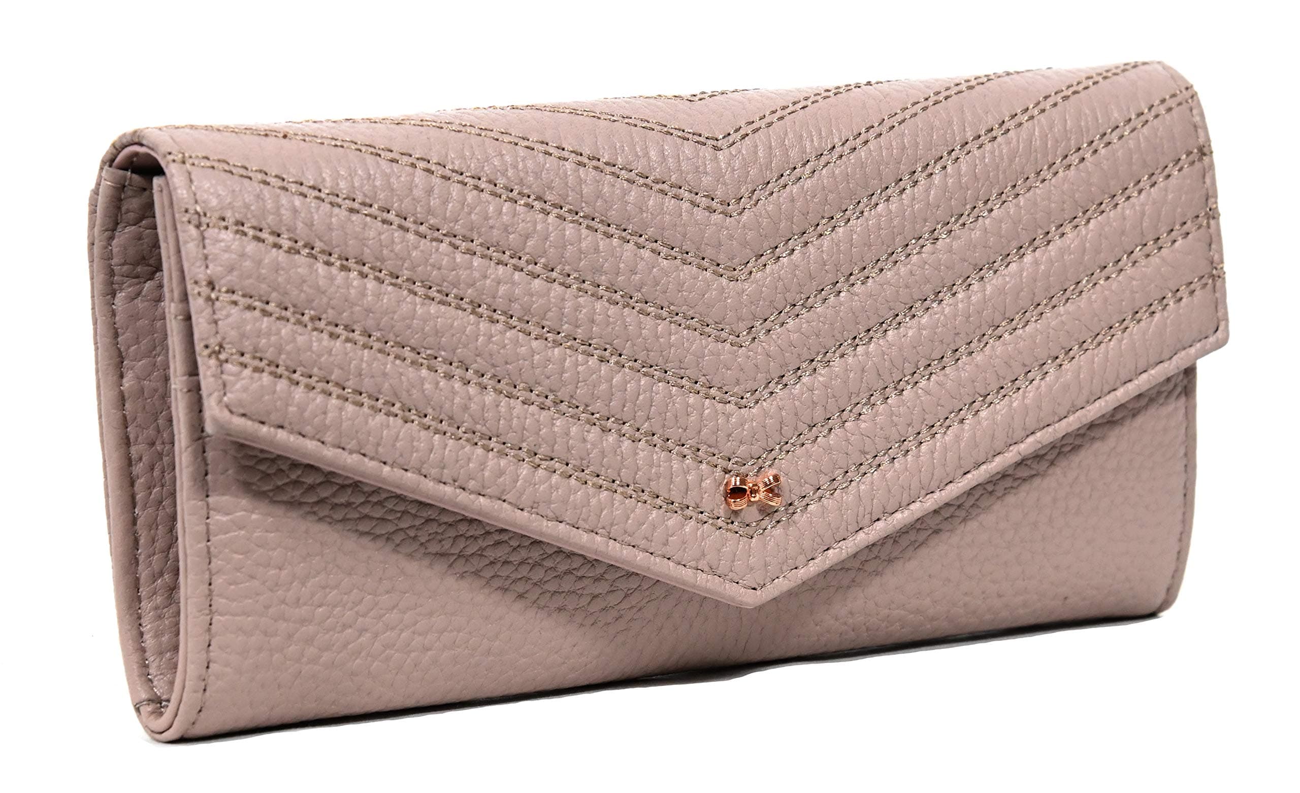Ted Baker Tonya Quilted Leather Envelope Matinee Purse in Pale Pink