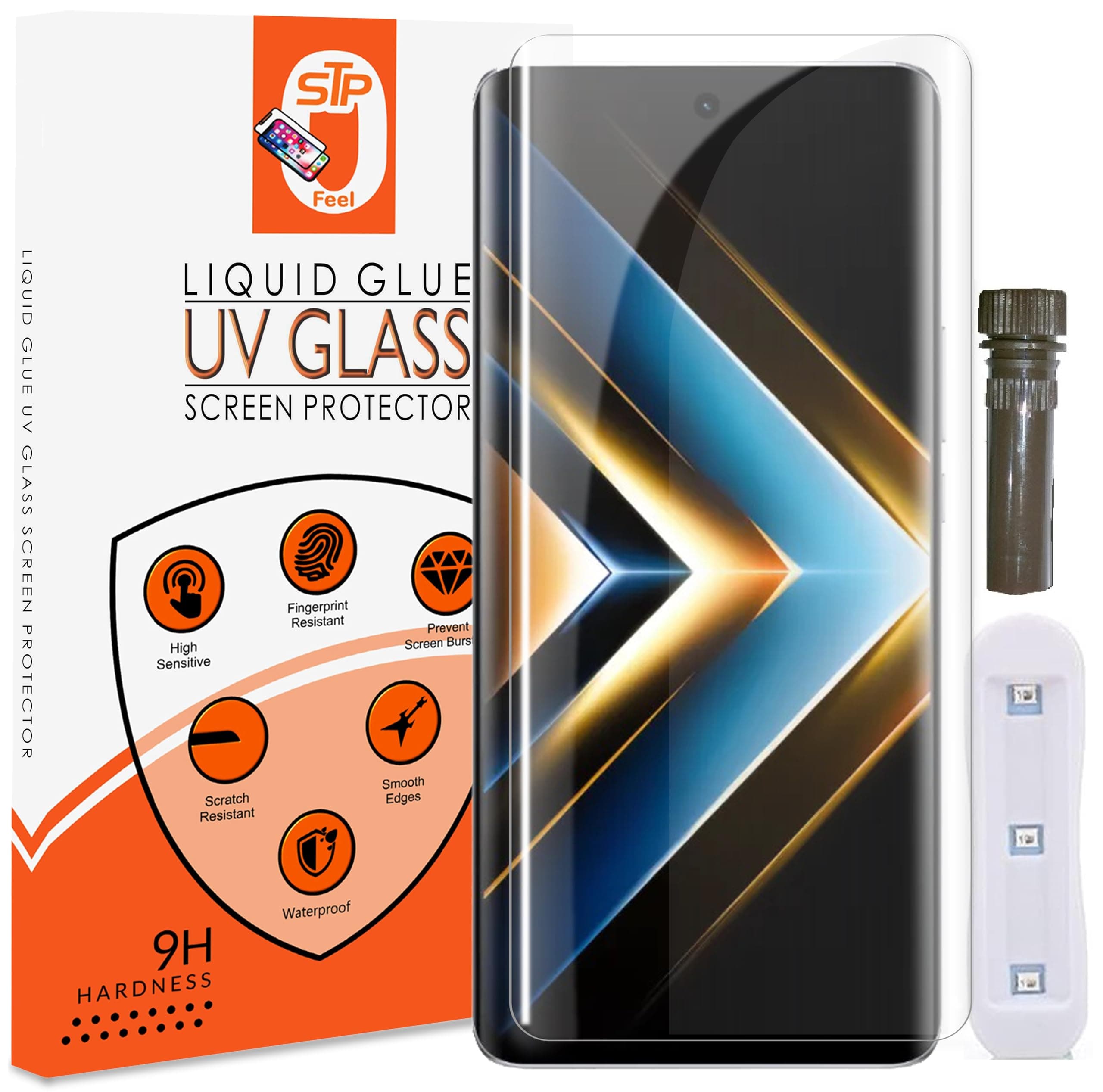 STP FEEL Advanced Uv Curved Tempered Glass For Honor 90 5G (6.7 Inch) Cellphone (Transparent, Pack Of 1) Border Less Full Screen Coverage Uv Screen Protector Guard