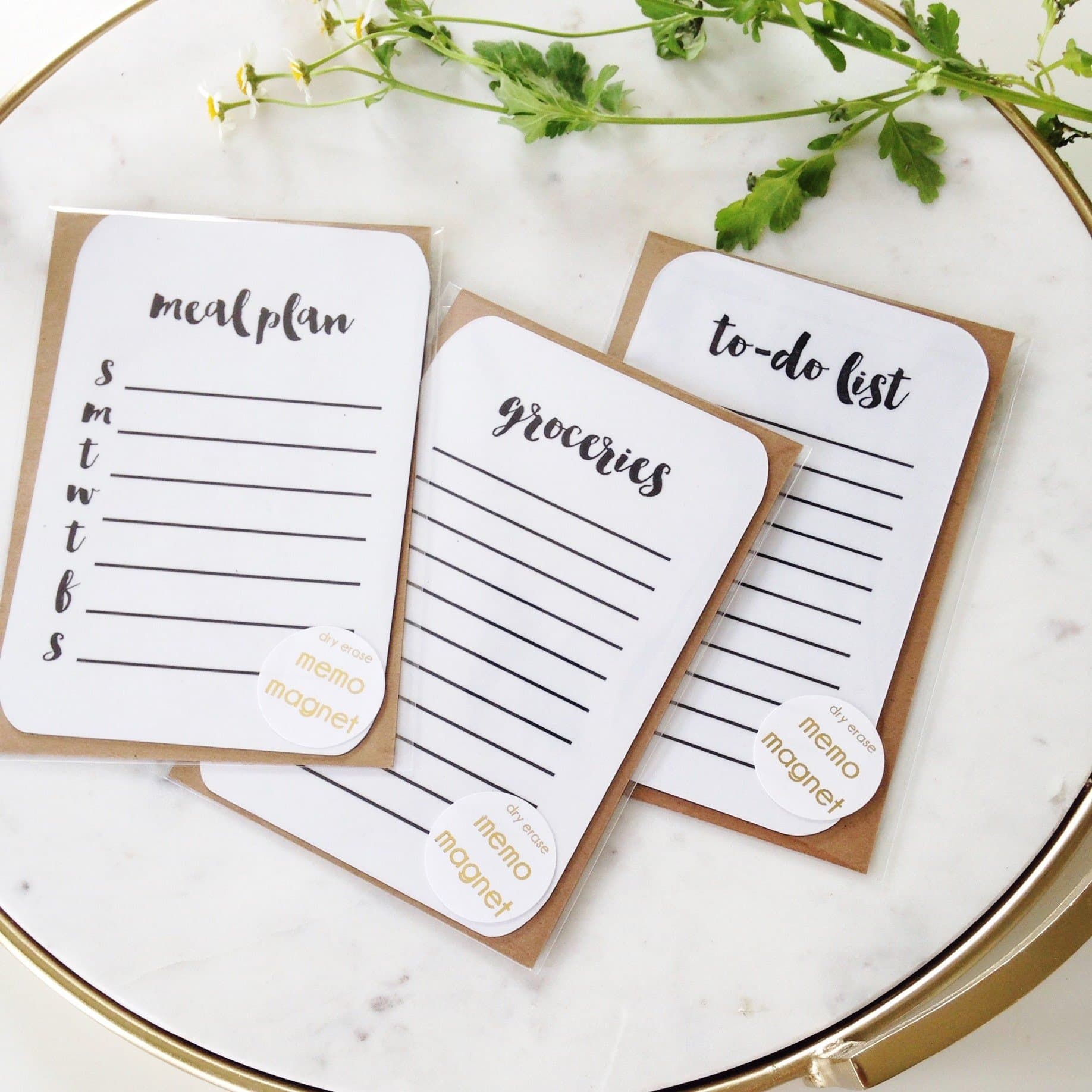 Dry Erase Task List Set | Meal Plan, Groceries, To Do List Magnets | Fridge Magnet