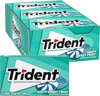 Minty Sweet Twist Sugar Free Gum - with Xylitol - 12 Packs (168 Pieces Total)