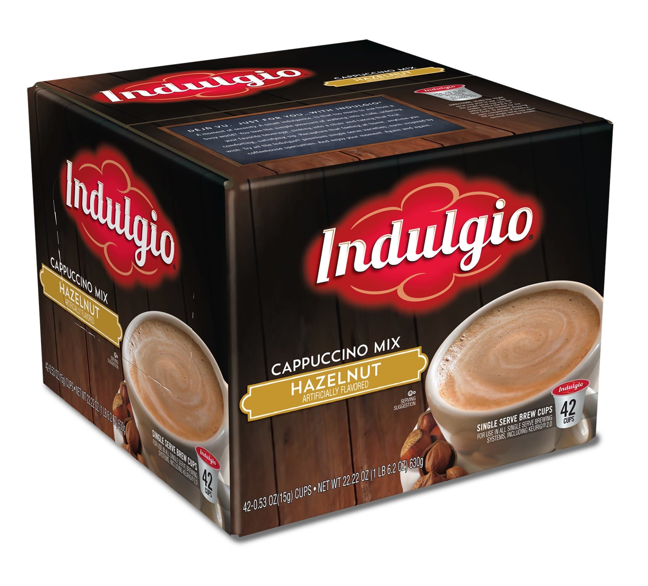 Indulgio Hazelnut Cappuccino Single Serve K-cup, 42 Count