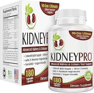 Kidney-Pro (3-Month) with 21 Kidney Support Supplements in 1 Formula | Health Supplement | 90-Day Bulk Supply | 180 Capsules