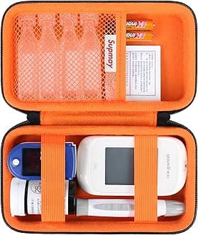 Diabetic Supplies Hard Case Diabetic Supply Organizer Bag Carrying Case for Diabetes Testing Kit Blood Glucose Monitor with Blood Sugar Glucometer Test Strips Lancing Device Lancets, Black