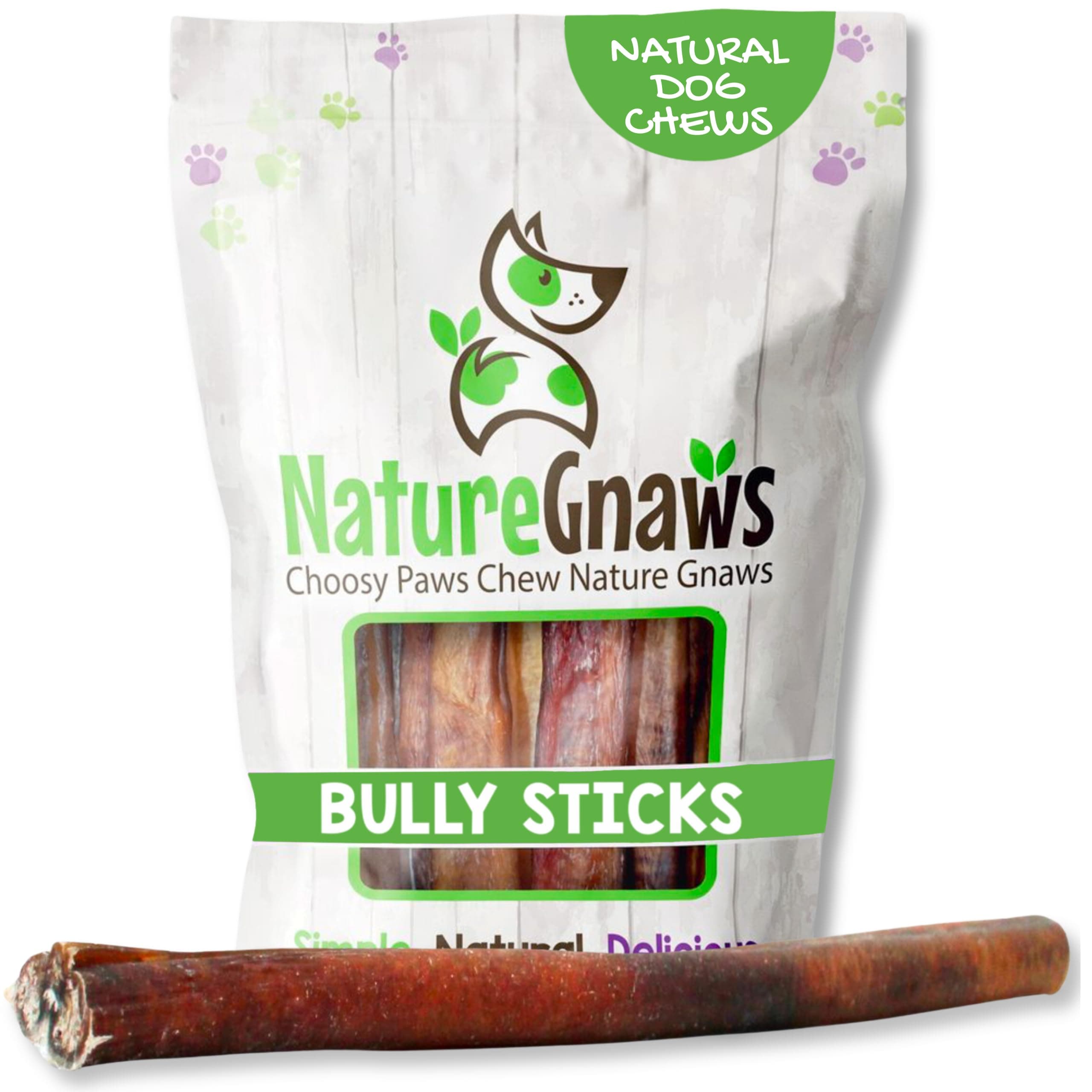 Nature Gnaws Extra Large Bully Sticks for Dogs - Premium Natural Beef Dental Bones - Thick Long Lasting Dog Chew Treats for Aggressive Chewers - Rawhide Free 6 Count (Pack of 1)