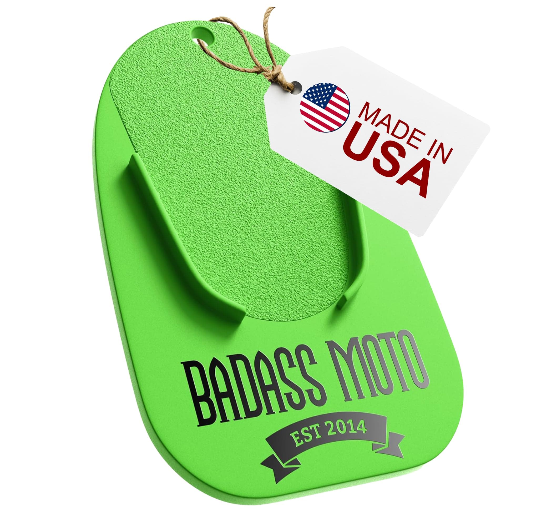 Motorcycle Kickstand Pad - Kick Stand Puck, Coaster Plate for Harley Davidson, Touring & Sport Bikes, Motorcycle Accessories for Grass, Dirt, Hot Pavement Parking Pad - Made in USA, Green