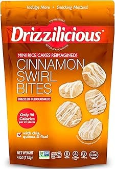 Mini Flavored Rice Cakes Cinnamon Swirl - Rice Crisps, Healthy Snack for Adults and Kids, Vegan, Gluten Free Snack, Allergen Free, Only 90 Calories Per 21 Pieces - 4 oz (Pack of 6)