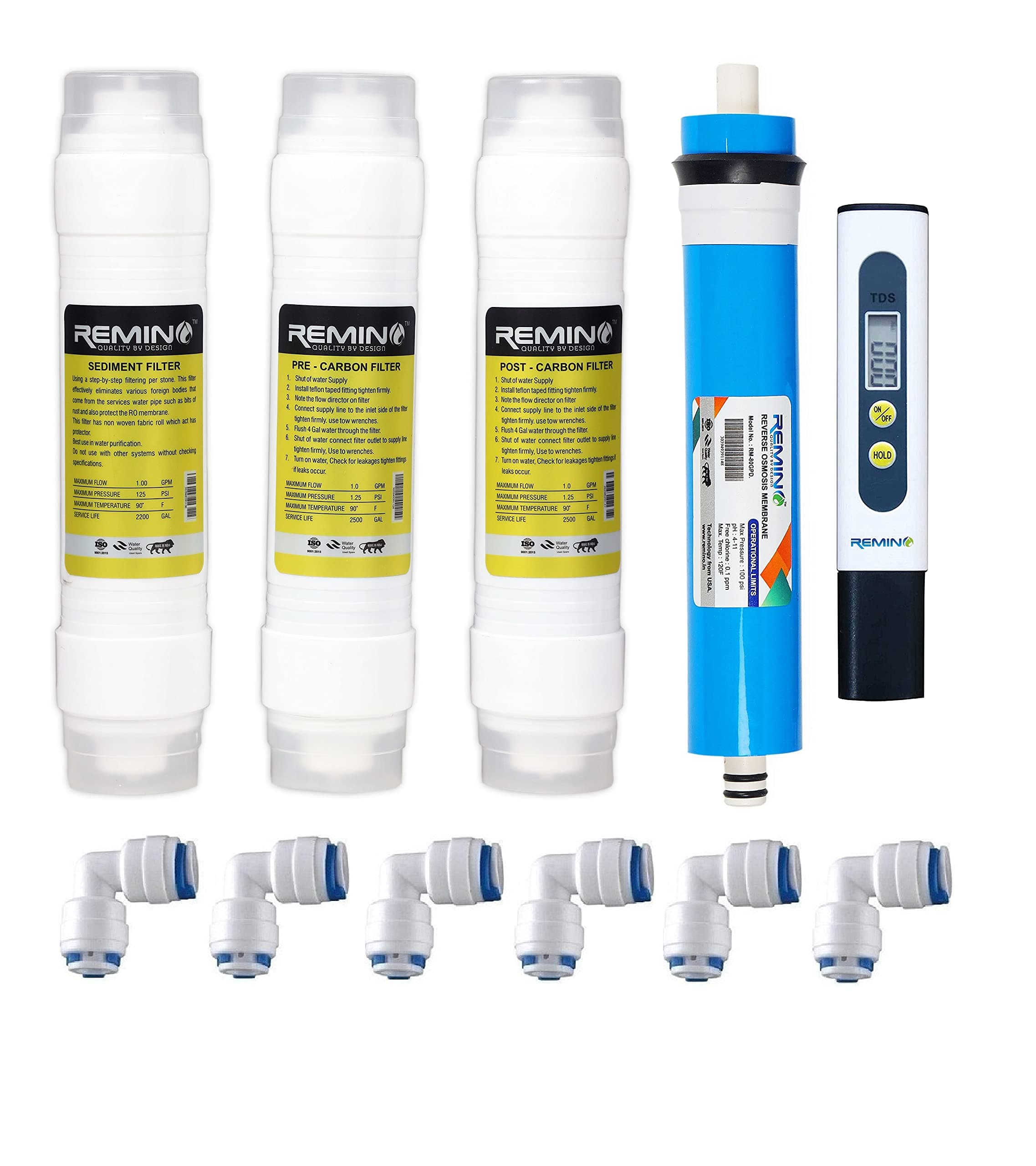 RO membrane, Pre & Post Carbon and Sediment Filter for All type of RO water purifier with TDS meter
