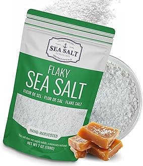 Flaky Sea Salt, Hand Harvested Sea Salt Flakes, Baja Fleur De Sel Flake Salt, Gourmet Flaky Salt Finish For Baking And Cooking, 7 Oz Bag,