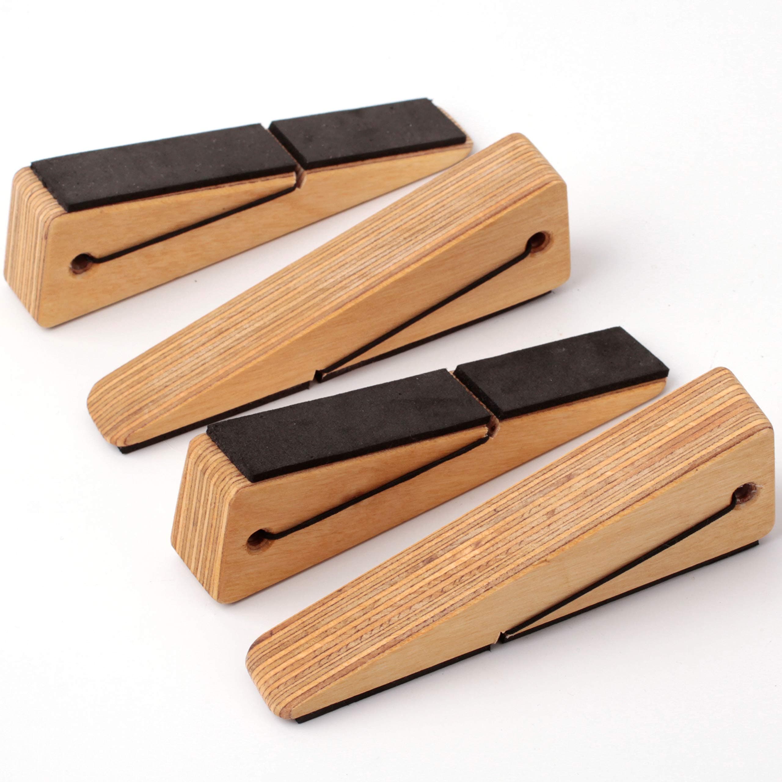 Door Stopper Decorative Doorstop Wedge- Pack of 1, Multi Surface Wooden Door Stop with Elastic Rubber Band, Non-Slip Door Stops with Heavy Duty, Quality Design for All Surfaces (Natural,1)