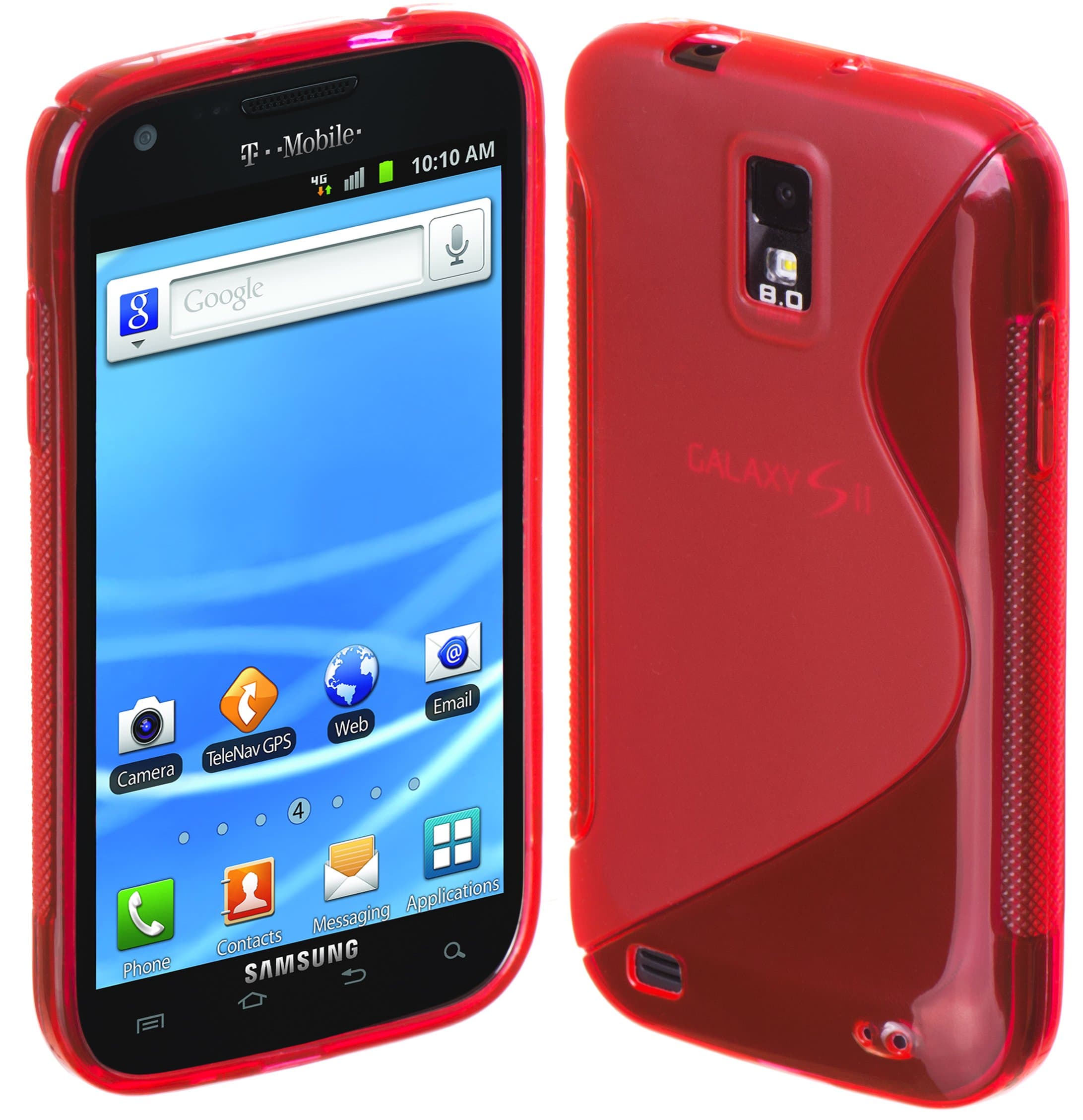 S-Line Back Case Flexible TPU Cover for Samsung Galaxy S II, T-Mobile (SGH-T989) - Red
